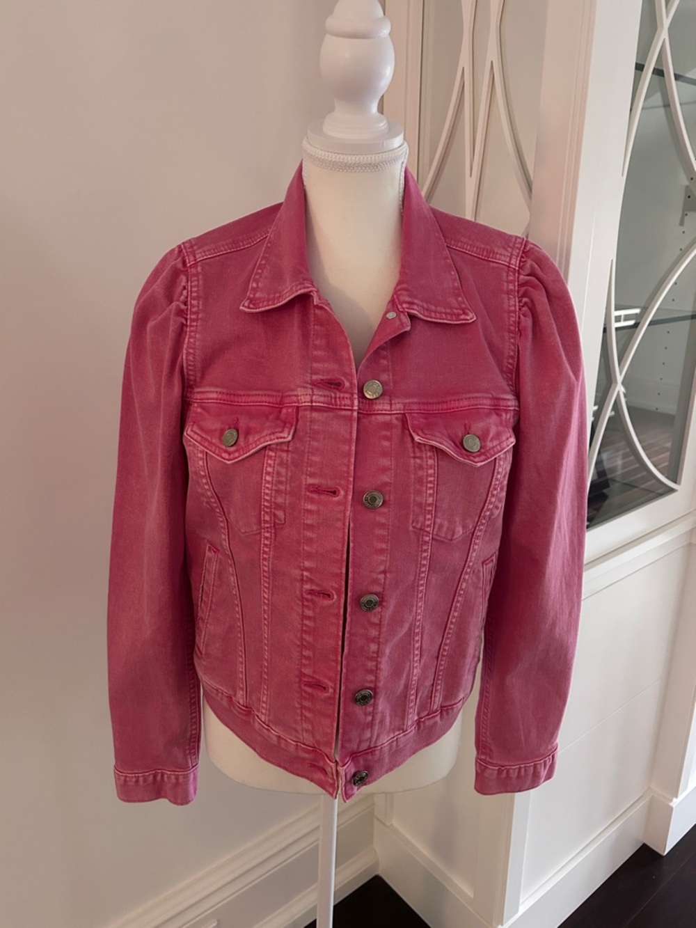 GAP Pink Barbie limited edition Denim Jacket with Button Front